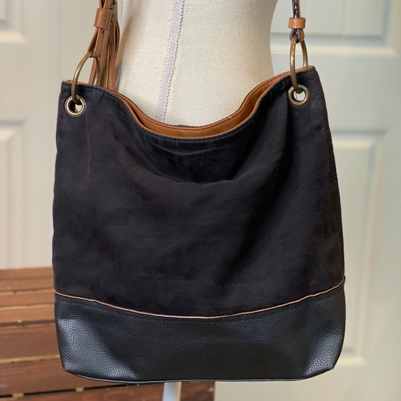 American Eagle Suede Crossbody Hobo Bag - Picture 5 of 12